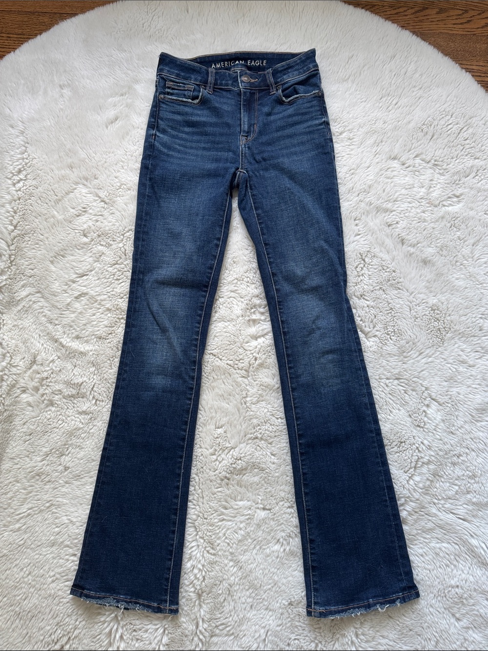 American Eagle Outfitters Women's Dark Blue Flare Jeans